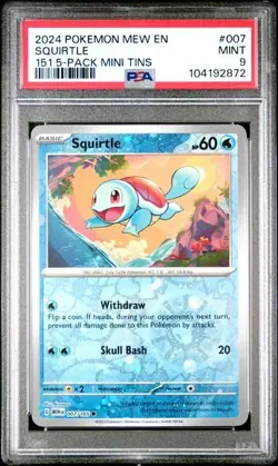PSA 9 Squirtle 007/165 Scarlet & Violet 151 Costco 5-Pack Mini Tins Pokemon - Image 1
