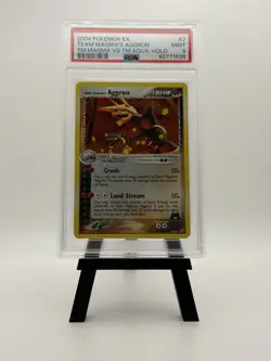 2004 POKEMON EX TEAM MAGMA VS TEAM AQUA #7 TEAM MAGMA'S AGGRON-HOLO PSA 9 - Image 1