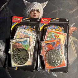 Pokemon TCG Phantasmal Flames - 2x Premium Checklane Blister (Greedent+Magcargo) - Image 1