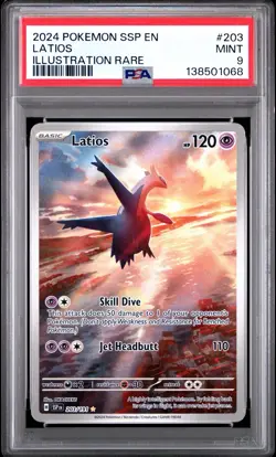 Pokemon 2024 Surging Sparks Latios Illustration Rare #203 | PSA 9 Mint - Image 1
