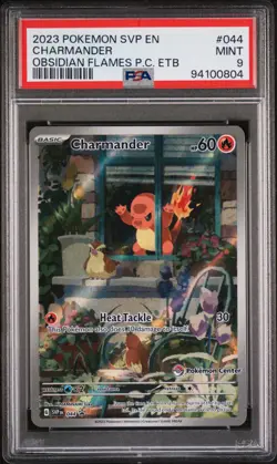 2023 POKEMON OBSIDIAN FLAMES POKEMON CENTER ETB PROMO SVP #044 CHARMANDER PSA 9 - Image 1