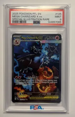 Mega Charizard X ex 2025 Pokemon Phantasmal Flames #125 SIR PSA 9 MINT! English! - Image 1