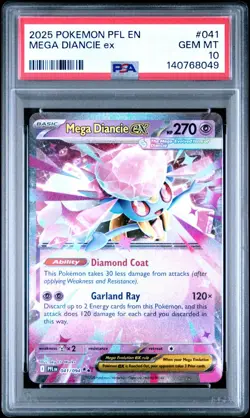 2025 Pokemon PFL EN-PHANTASMAL FLAMES 041 MEGA DIANCIE EX PSA 10 - 140768049 - Image 1