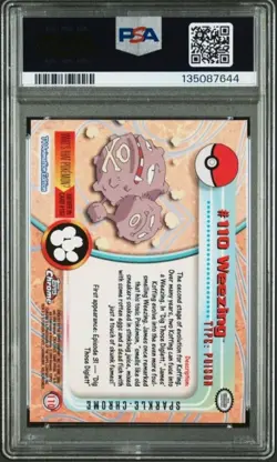 2000 TOPPS CHROME POKEMON T.V. #110 WEEZING SPARKLE PSA 10 GEM MINT POP 10 LOOK - Image 2