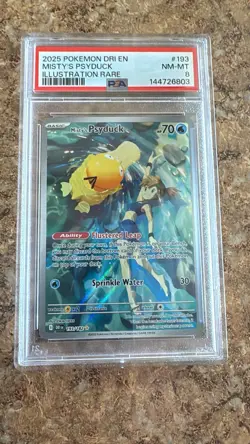 Pokemon MISTY'S PSYDUCK Illustration Rare Destined Rivals #193 ~ PSA 8 - Image 1