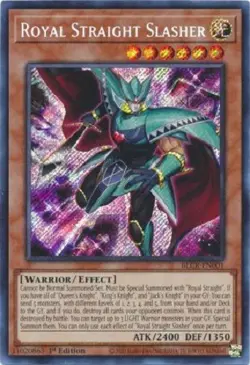 Yugioh - Royal Straight Slasher - 1st Edition Secret Rare NM - Free Holo Card - Image 1