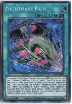 Yugioh - Nightmare Pain (Secret Rare) 25LP-EN005 Limited - Limited Pack World Ch - Image 1