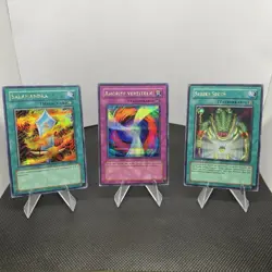 Yugioh Salamandra, Angriff Vereiteln & Sebeks Segen Secret Rare Playset Played - Image 1