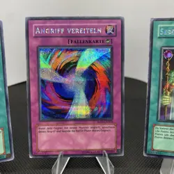 Yugioh Salamandra, Angriff Vereiteln & Sebeks Segen Secret Rare Playset Played - Image 2