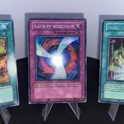 Yugioh Salamandra, Angriff Vereiteln & Sebeks Segen Secret Rare Playset Played - Image 3