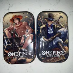One Piece Tin Pack Set Vol 2 OP-13 Factory Sealed Portgas and Sabo 2 Tins - Image 1