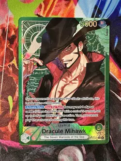 One Piece TCG English OP14-020 Dracule Mihawk Leader Alt Art - Image 1
