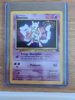 Pokemon TCG Mewtwo #3 Stamped Promo Card WB, 1999, MP - Image 1