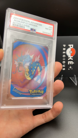 PSA 8 GYARADOS/MAGIKARP Lenticular 2004 Pokemon Advanced #20 Action Cards evolve - Image 2