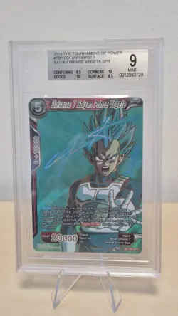 Dragonball Super Card Universe 7 Saiyan Prince Vegeta TB1-004 SPR SIG 2018 BGS 9 - Image 2