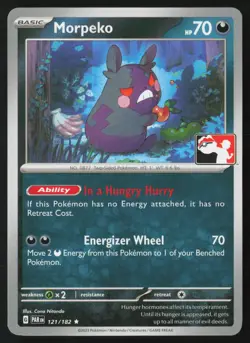 Pokemon Morpeko 121/182 Prize Pack Series Cards Non-Holo Pack Fresh - NM - Image 1