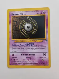 Rare Pokemon TCG Unown H Neo Destiny 28/105 Regular Unlimited Card.Mint/Nr Mint - Image 1