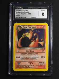 CGC 6 Dark Charizard 4/82 Team Rocket 2000 Holo Pokemon Card WOTC Classic - Image 1