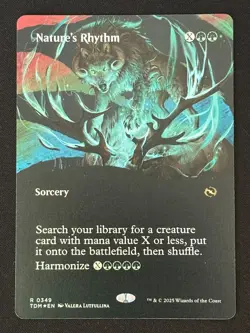 1x MTG Nature's Rhythm (Borderless, Foil) - Tarkir: Dragonstorm (TDM) #349 - Image 1