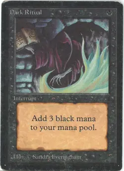 Dark Ritual - Beta Edition - Moderate Play Magic MTG English Edge Wear - Image 1