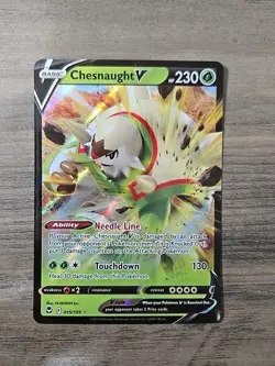 Pokemon TCG Chesnaught V 015/195 Ultra Rare Holo Silver Tempest NM - Image 1