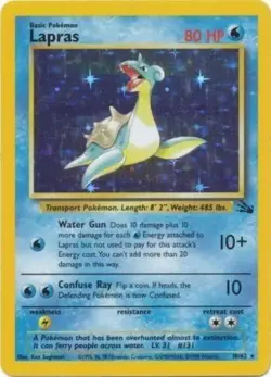 Pokemon TCG - Lapras - 10/62 - Holo Unlimited - Fossil Unlimited [Near Mint] - Image 1