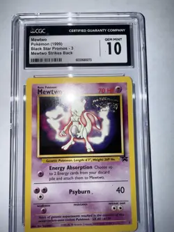 CGC GEM MINT 10 Mewtwo 1999 Black Star Promos 3 Pokemon TCG Mewtwo Strikes Back - Image 1