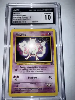 CGC GEM MINT 10 Mewtwo 1999 Black Star Promos 3 Pokemon TCG Mewtwo Strikes Back - Image 4