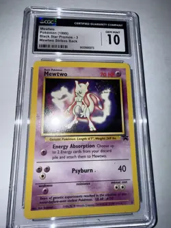 CGC GEM MINT 10 Mewtwo 1999 Black Star Promos 3 Pokemon TCG Mewtwo Strikes Back - Image 5