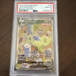 2021 POKEMON SWORD & SHIELD BATTLE STYLES #155 FULL ART/TYRANITAR V PSA 10 - Image 1