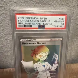 2022 PSA 10 FA Roseanne’s Backup 180 Secret Rainbow Rare Pokemon Brilliant Stars - Image 2