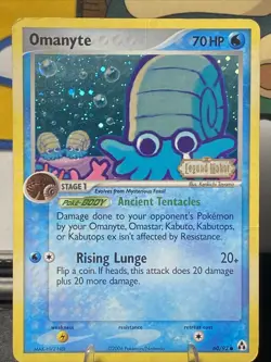 Pokemon TCG Omanyte 60/92 Legend Maker Reverse Holo Stamped Vintage 2006 - Image 1