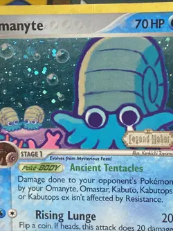 Pokemon TCG Omanyte 60/92 Legend Maker Reverse Holo Stamped Vintage 2006 - Image 2
