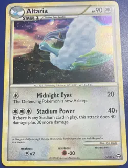 NM Altaria 2/102 Holo Rare HGSS Triumphant Pokemon 2010 With Swirl - Image 1