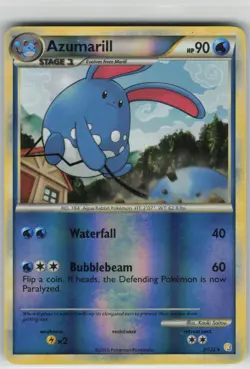 LP Azumarill 2/123 Holo Rare HeartGold & SoulSilver Pokemon 2010 - Image 1