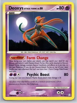 NM Deoxys Attack Forme 24/146 Rare Legends Awakened Pokemon 2008 - Image 1