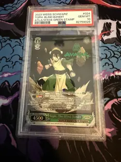 2023 Weiss Schwarz Avatar: The Last Airbender Toph WX-04 Green Stamp PSA 10 - Image 1