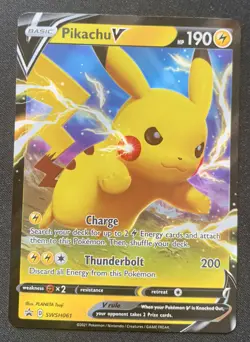 Pikachu V SWSH061 Black Star Promo Ultra Rare Holo Pokemon TCG Card NM - Image 1