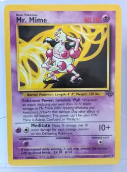 Pokemon TCG Mr. Mime 22/64 Jungle Set Unlimited Non-Holo Rare Card LP - Image 1