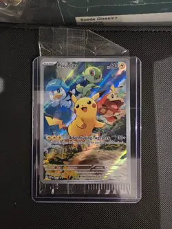 Pokemon Pikachu TCG SVP027 Black Star Promo Holo Card Near Mint Condition - Image 1