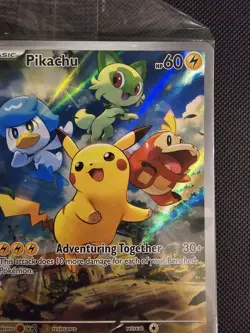 Pokemon Pikachu TCG SVP027 Black Star Promo Holo Card Near Mint Condition - Image 5