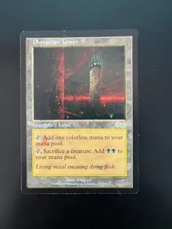 MTG Urza's Saga Phyrexian Tower - 75e6 - see picts for condition - Image 1