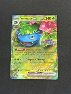 Pokemon TCG Stellar Crown Venusaur EX Double Rare Stamped Promo 001/142 - Image 1