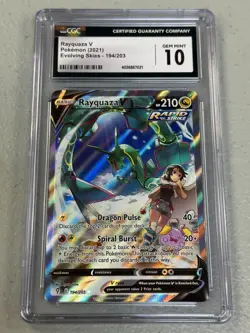 2021 Pokemon Sword & Shield Evolving Skies - Rayquaza V #194/203 - CGC 10 - Image 1