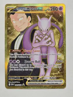 Pokemon TCG Team Rocket's Mewtwo ex 240/182 Destined Rivals Hyper Rare Gold 10 - Image 1