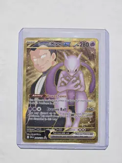 Pokemon TCG Team Rocket's Mewtwo ex 240/182 Destined Rivals Hyper Rare Gold 10 - Image 3