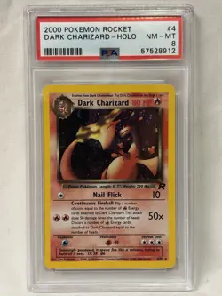Pokemon TCG Dark Charizard Holo SWIRL Rare PSA 8 NM-Mint - Image 1