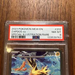 2023 Pokemon Mew En-151 Special Illustration Rare #202 Zapdos EX 202/165 PSA 8 - Image 3