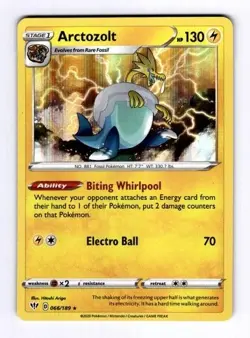 Arctozolt SWSH03: Darkness Ablaze #066 (2020) Holo NM Pokemon - Image 1