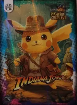 Indiana Jones (Pikachu) #167 - Galaxy Holo - Electric Pikachu Cosplay - Pokemon - Image 1
